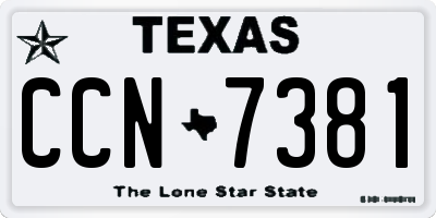 TX license plate CCN7381