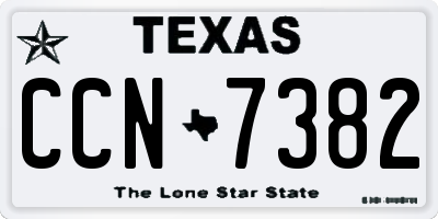 TX license plate CCN7382