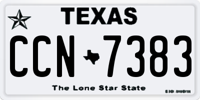 TX license plate CCN7383