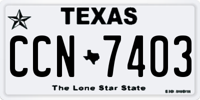 TX license plate CCN7403