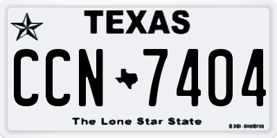 TX license plate CCN7404