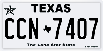 TX license plate CCN7407