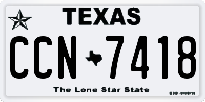 TX license plate CCN7418