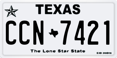 TX license plate CCN7421