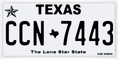 TX license plate CCN7443