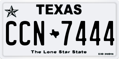 TX license plate CCN7444