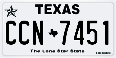 TX license plate CCN7451