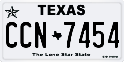 TX license plate CCN7454
