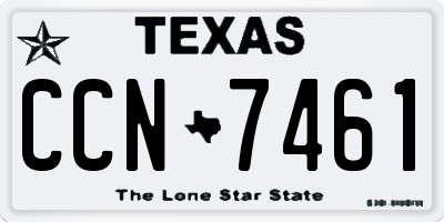 TX license plate CCN7461