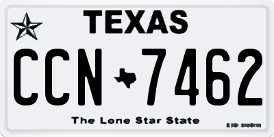 TX license plate CCN7462