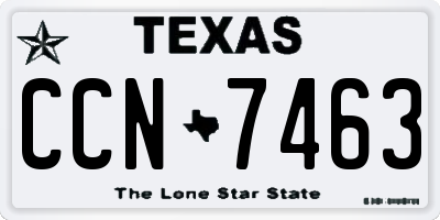 TX license plate CCN7463