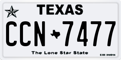 TX license plate CCN7477
