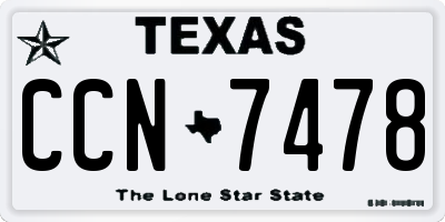 TX license plate CCN7478