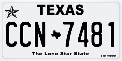 TX license plate CCN7481