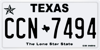 TX license plate CCN7494