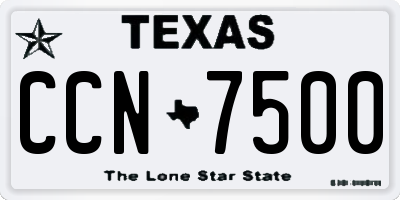TX license plate CCN7500