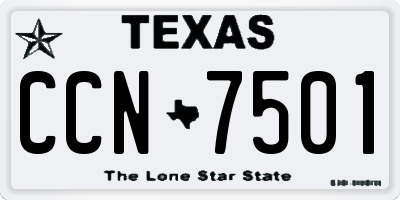 TX license plate CCN7501