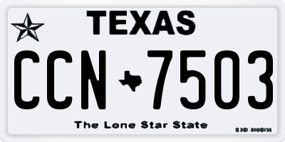 TX license plate CCN7503