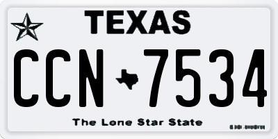 TX license plate CCN7534