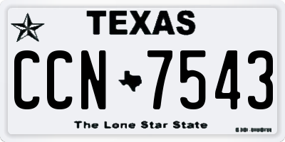 TX license plate CCN7543