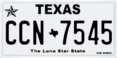 TX license plate CCN7545