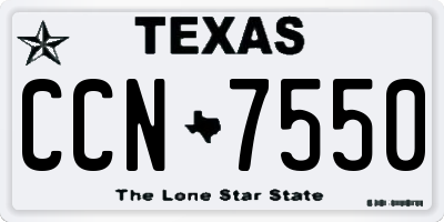 TX license plate CCN7550