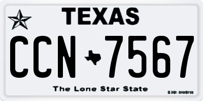 TX license plate CCN7567