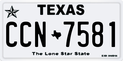 TX license plate CCN7581