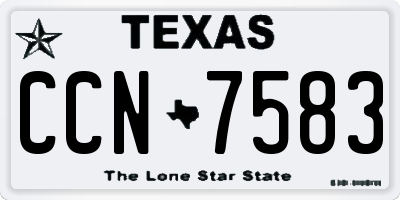 TX license plate CCN7583