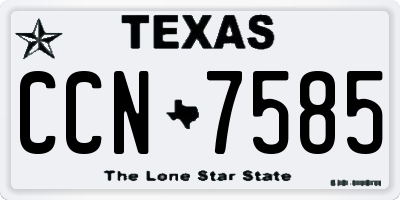 TX license plate CCN7585