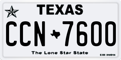 TX license plate CCN7600