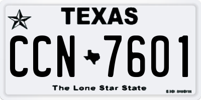 TX license plate CCN7601
