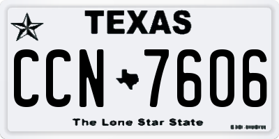 TX license plate CCN7606