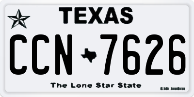 TX license plate CCN7626