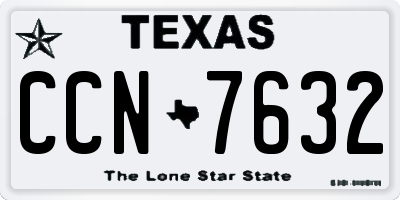 TX license plate CCN7632