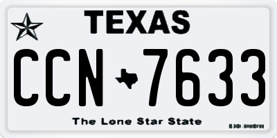 TX license plate CCN7633