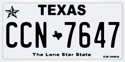 TX license plate CCN7647