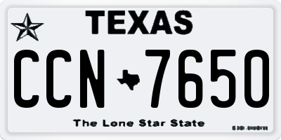 TX license plate CCN7650