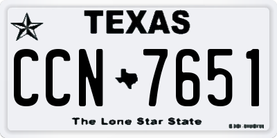 TX license plate CCN7651