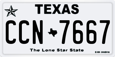 TX license plate CCN7667