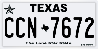 TX license plate CCN7672