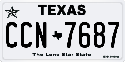 TX license plate CCN7687