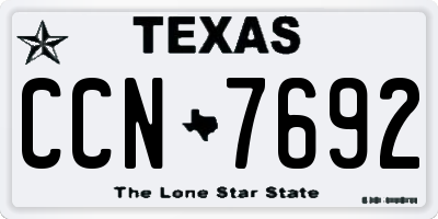 TX license plate CCN7692