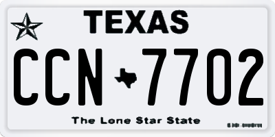 TX license plate CCN7702