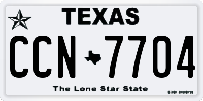 TX license plate CCN7704