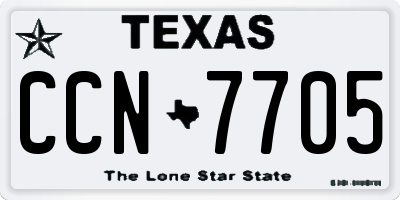 TX license plate CCN7705