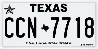 TX license plate CCN7718