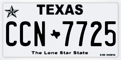 TX license plate CCN7725