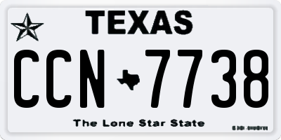 TX license plate CCN7738