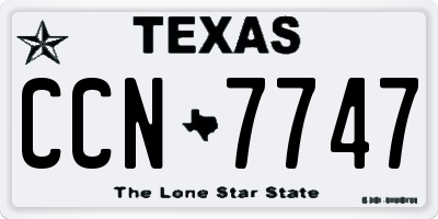 TX license plate CCN7747